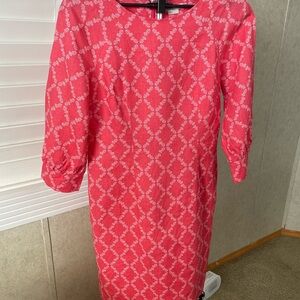 Boden Pink Pineapple Print Linen Dress
